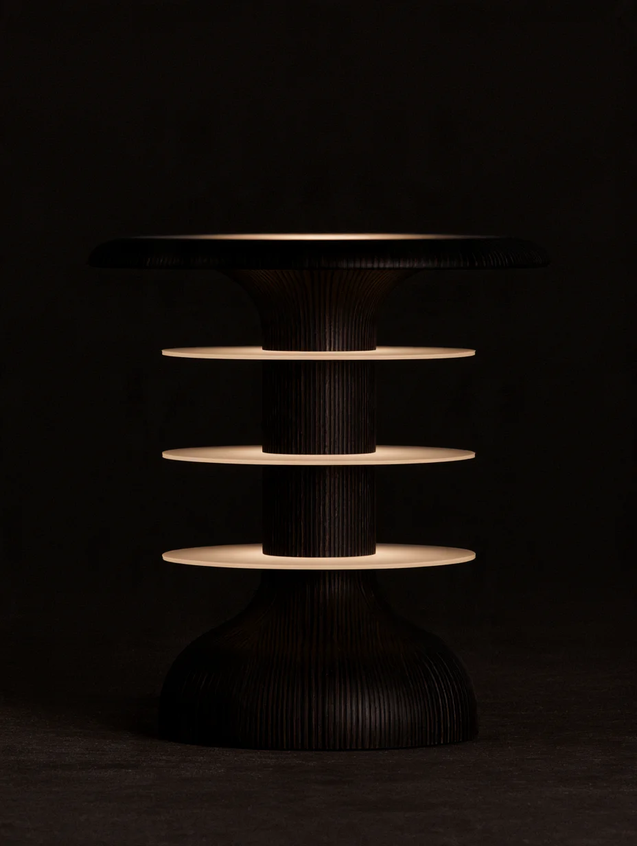 Modern sculptural furniture design prompt