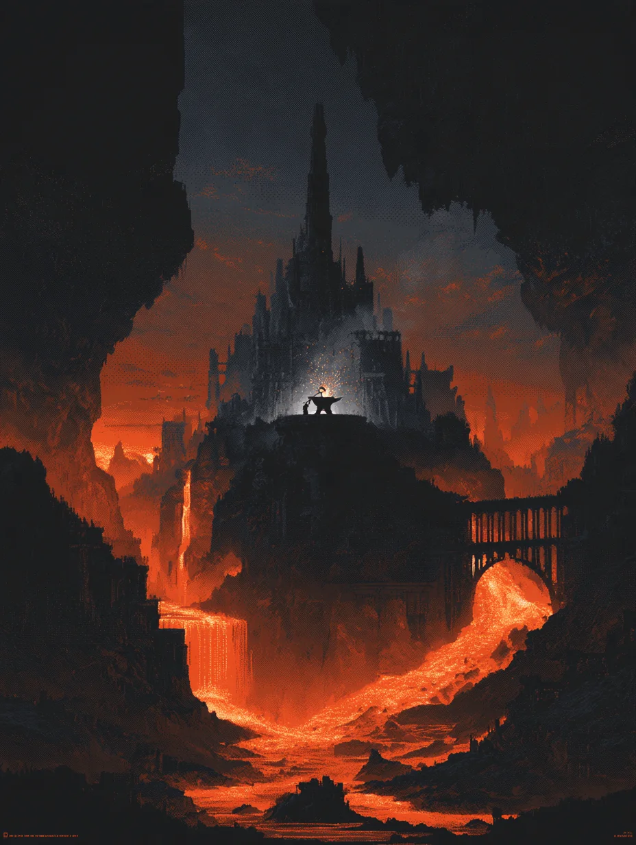 Dark fantasy pixel art prompt
