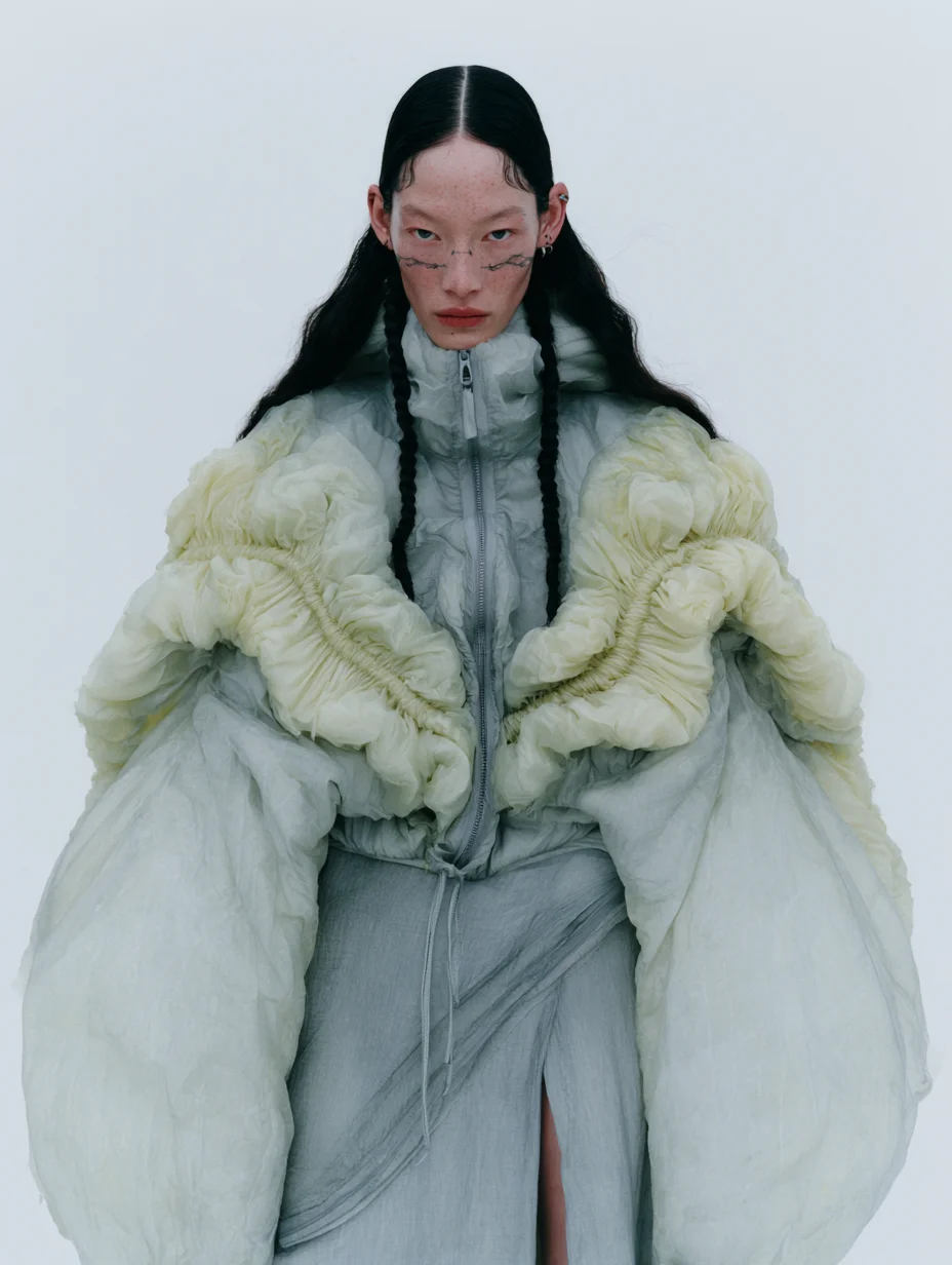 Surrealist hyperrealistic fashion editorial prompt