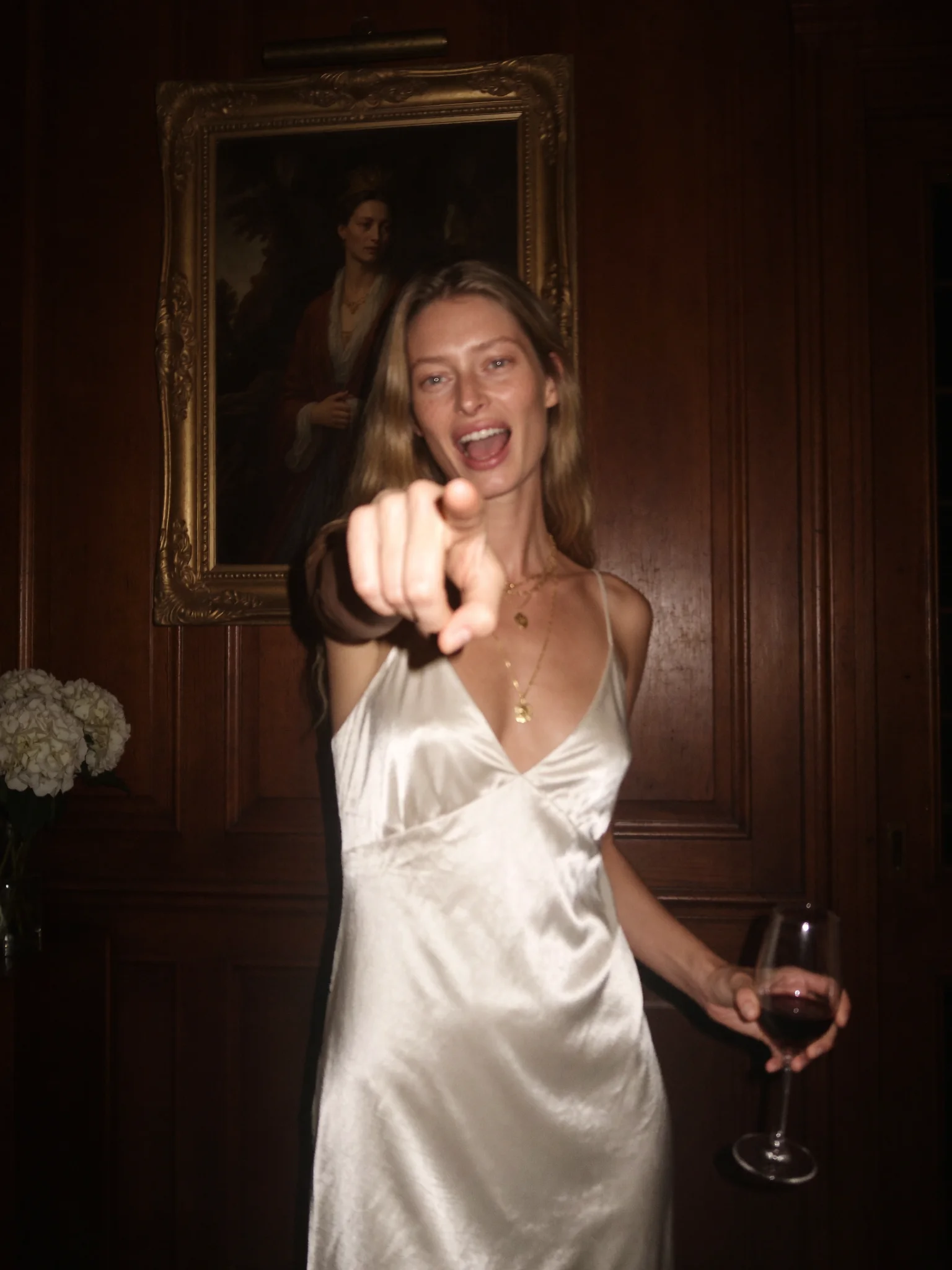 Candid nighttime elegant portrait prompt