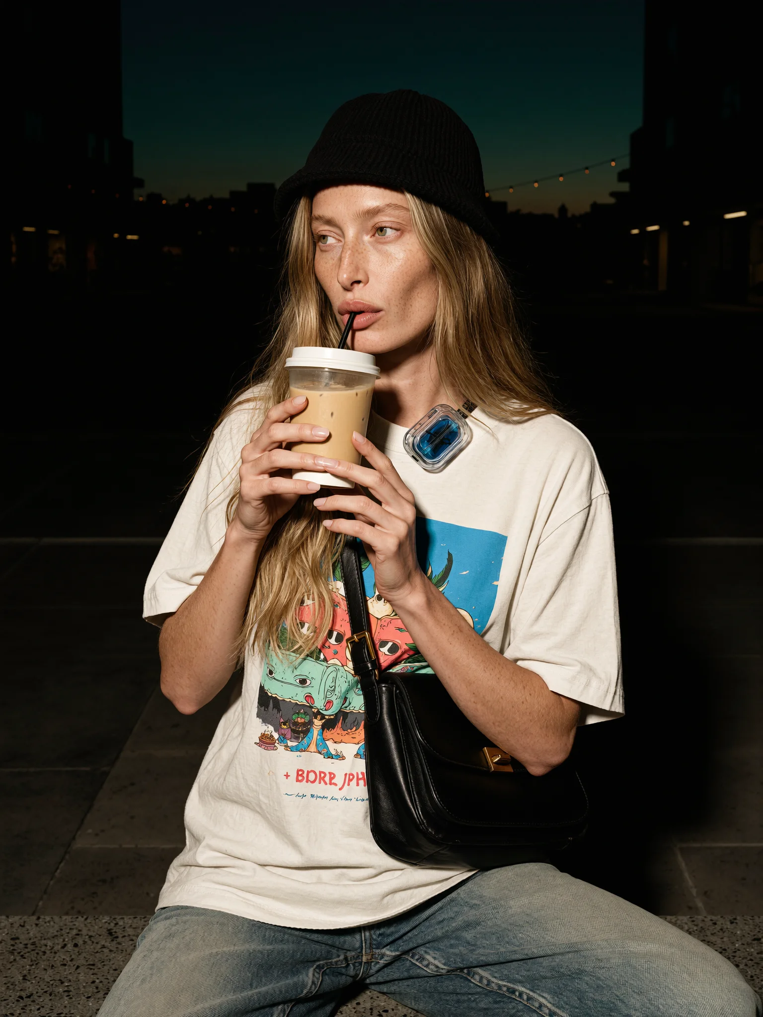 Urban streetwear fashion editorial prompt