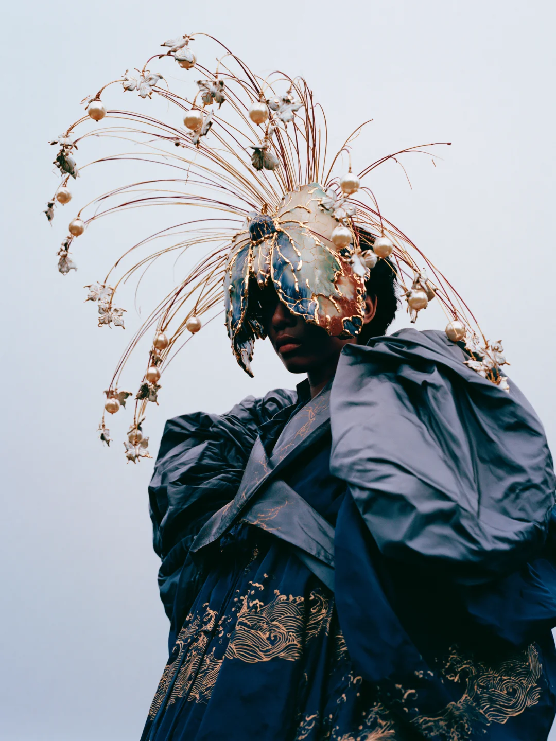 Surreal ceramic mask fashion portrait prompt