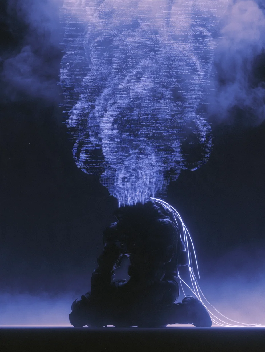 Surreal tech-noir digital art prompt