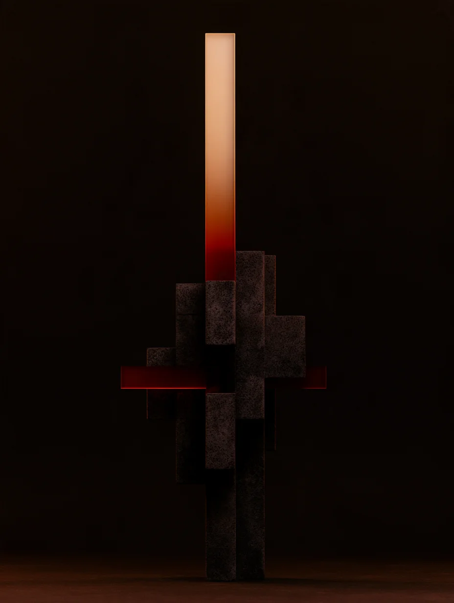 Minimalist brutalist sculpture composition prompt