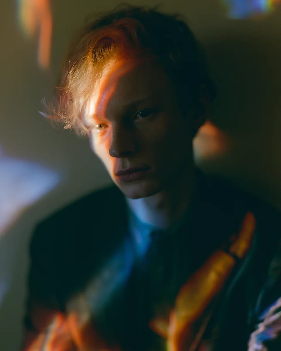 Cinematic moody fashion portrait prompt