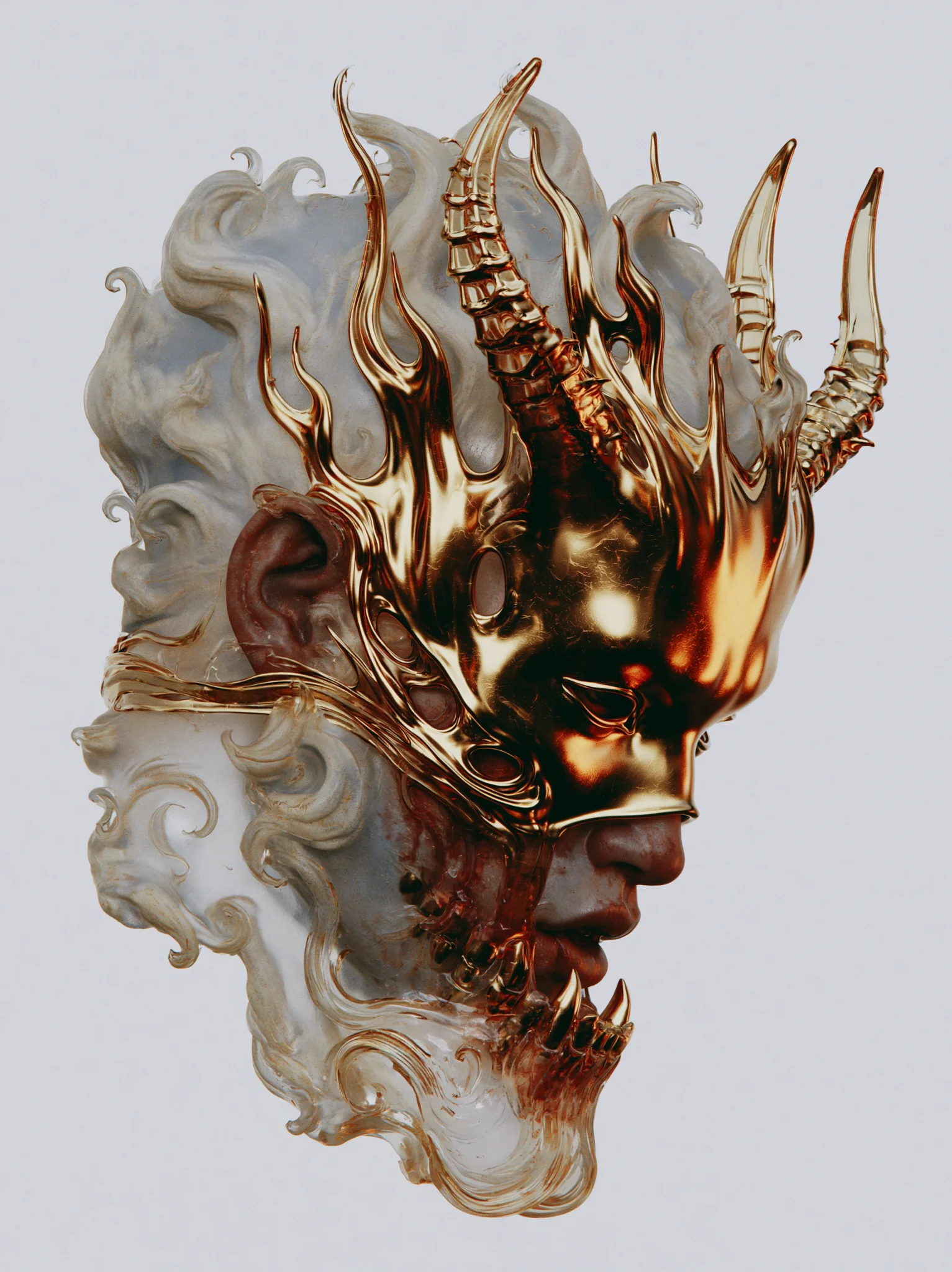 Hyperrealistic mythical creature sculpture prompt
