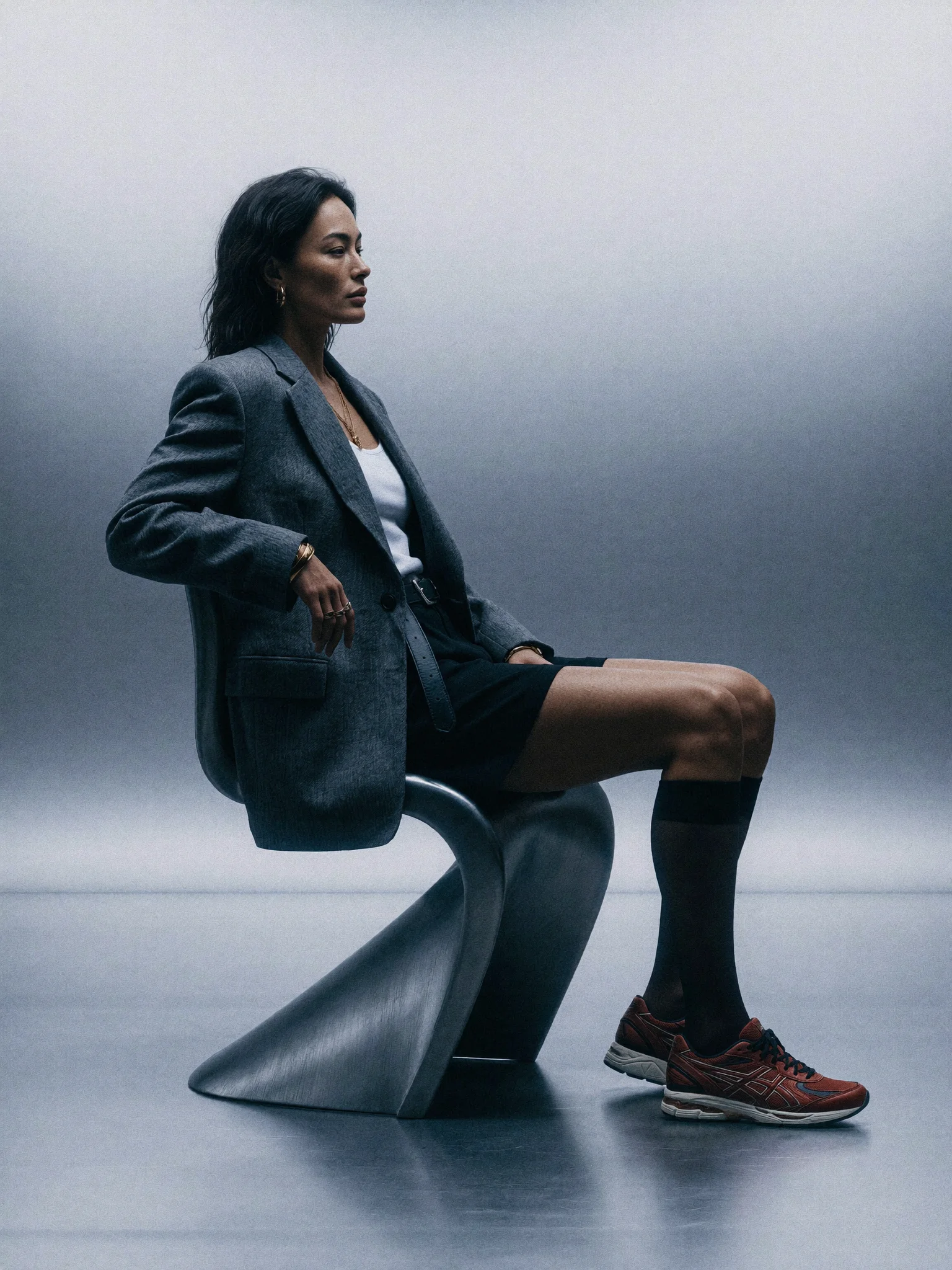 Minimalist athletic fashion editorial prompt