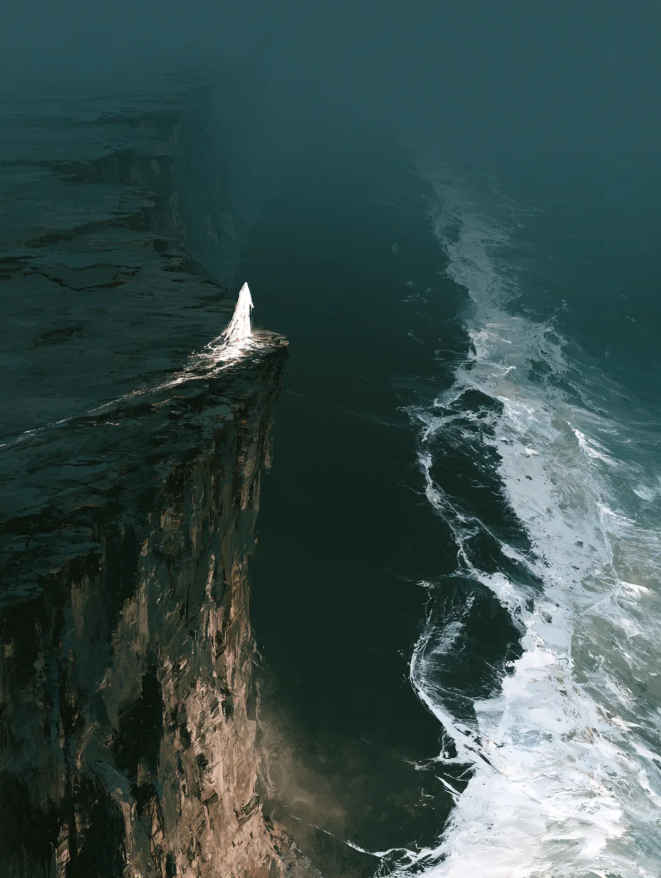 Cinematic coastal cliffs landscape prompt