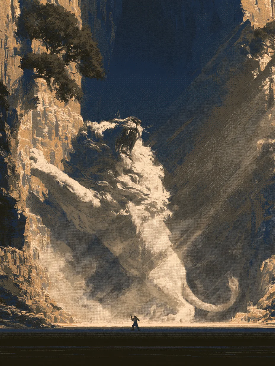 Cinematic pixel art mythology prompt