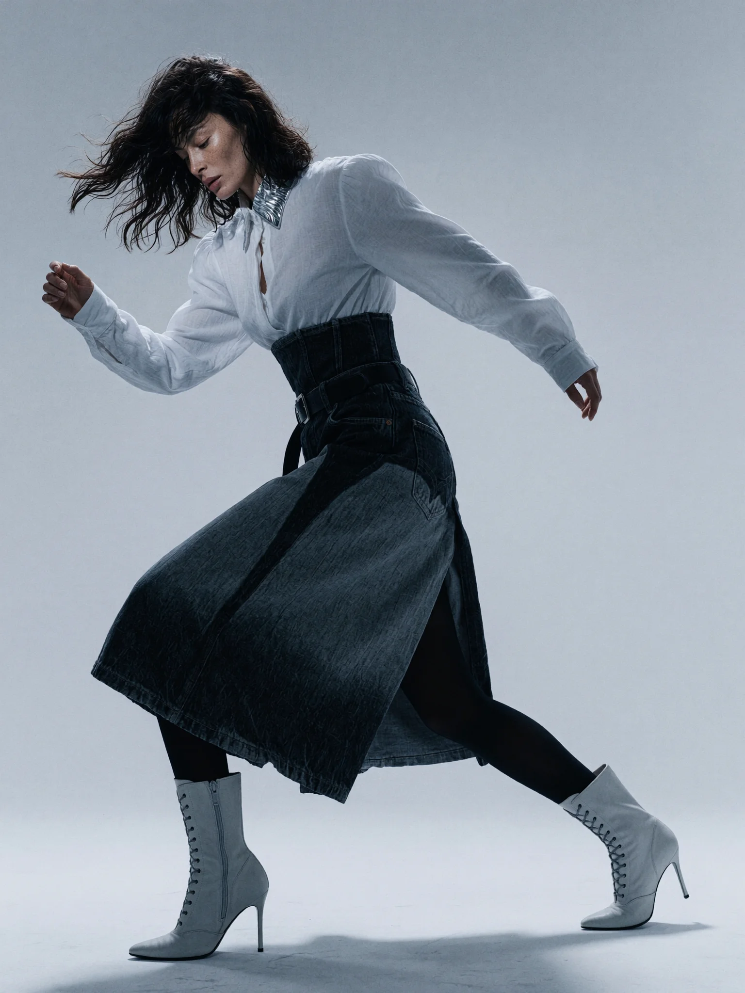 Dynamic fashion editorial movement prompt