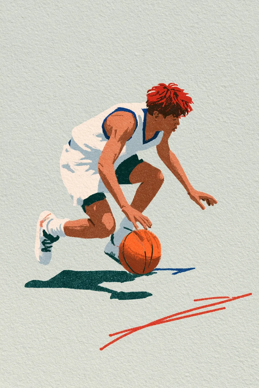 Minimalist expressive basketball player prompt