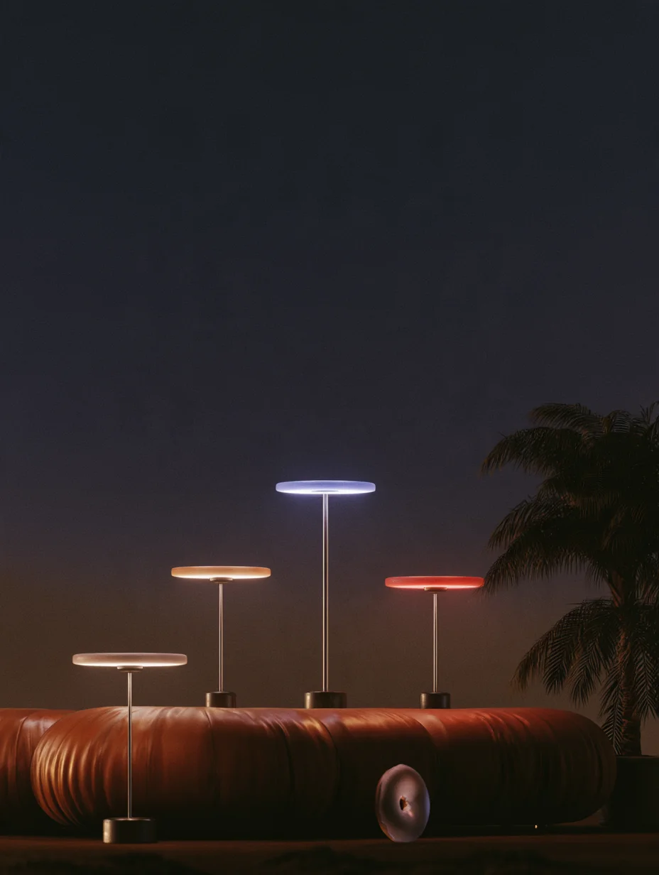 Moody minimalist neon lighting design prompt