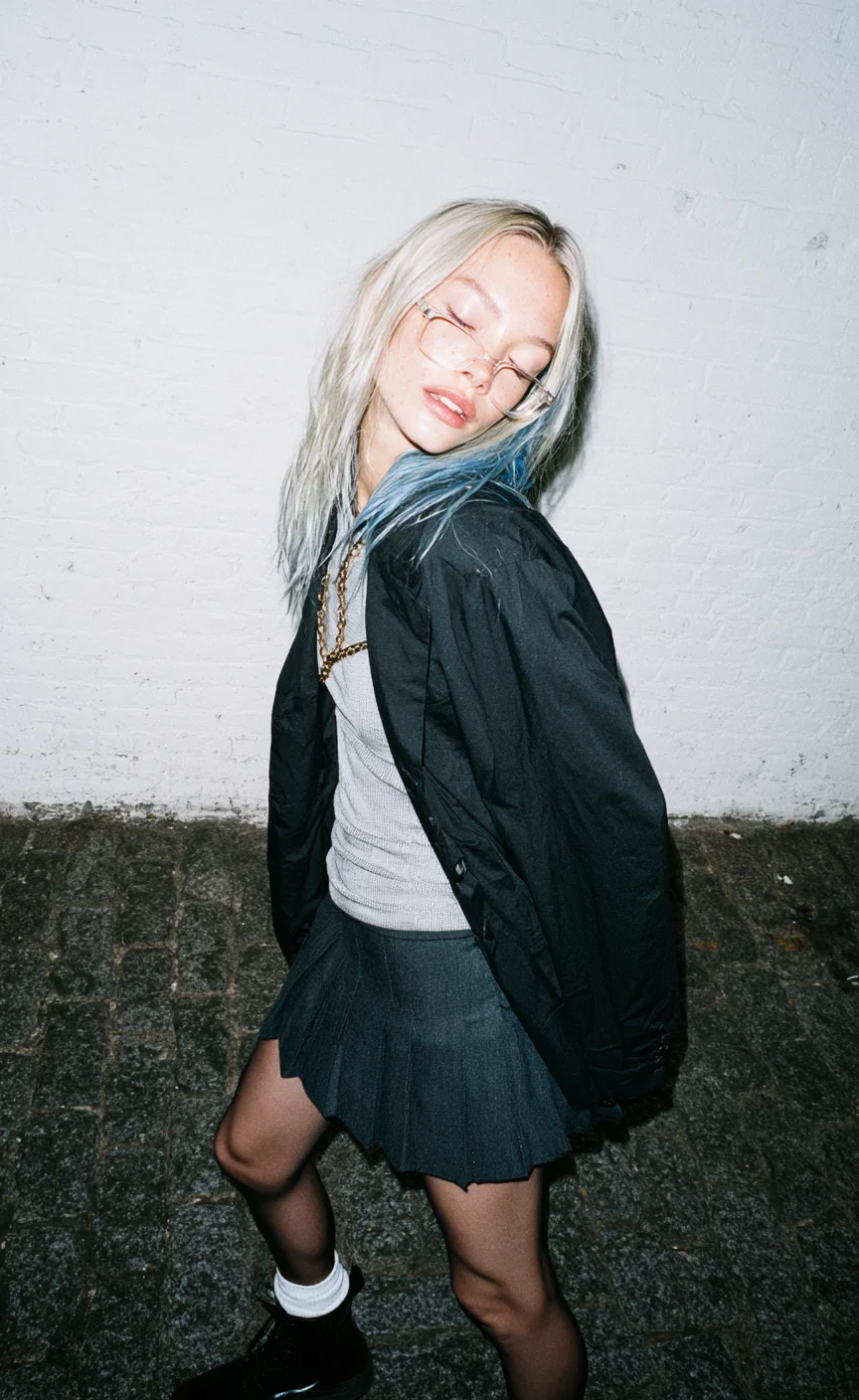 Aesthetic school uniform fashion prompt
