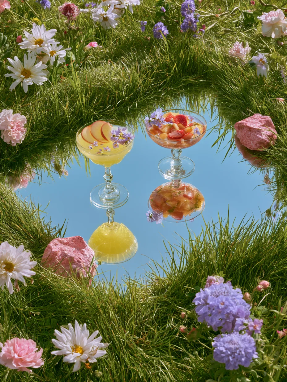 Dreamy garden cocktail aesthetic prompt