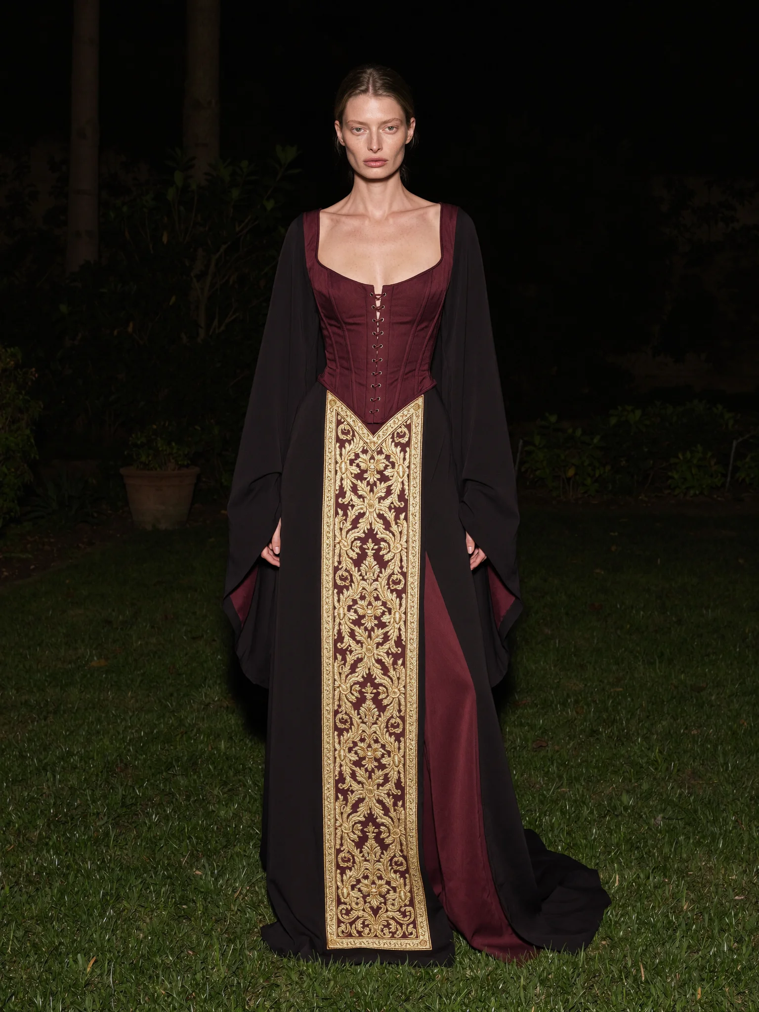 Medieval fantasy evening gown prompt