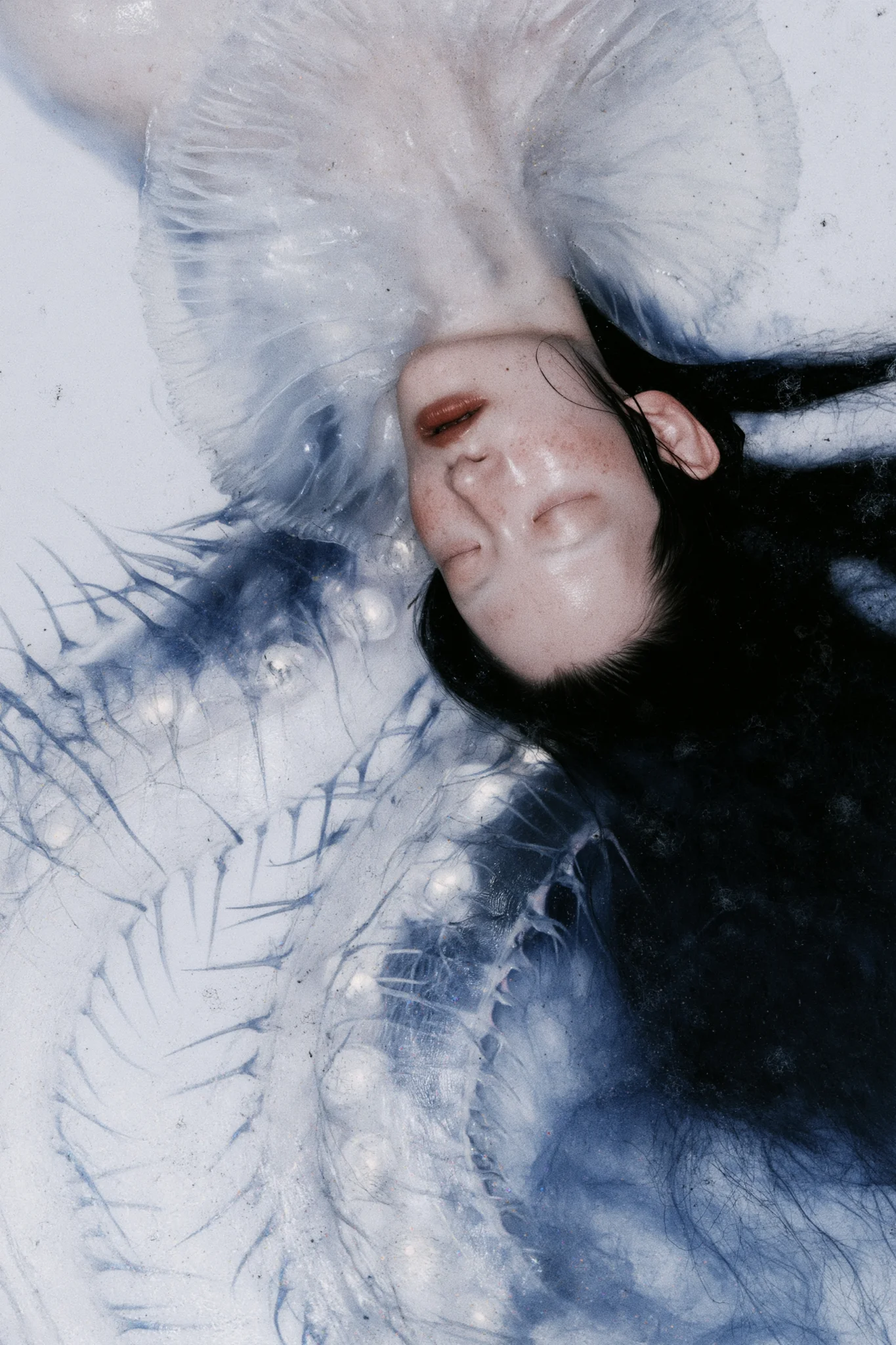 Ethereal sculptural fashion portrait prompt
