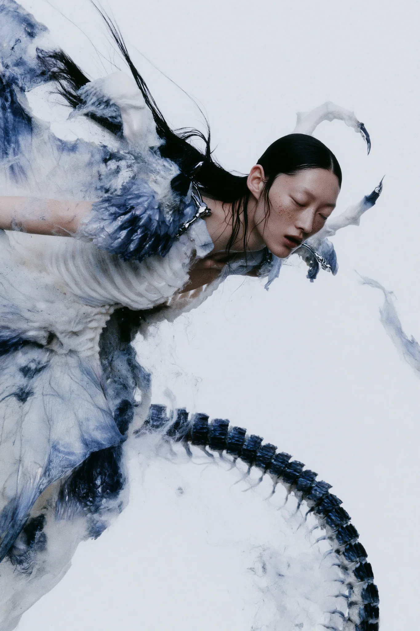 Ethereal avant-garde fashion editorial prompt