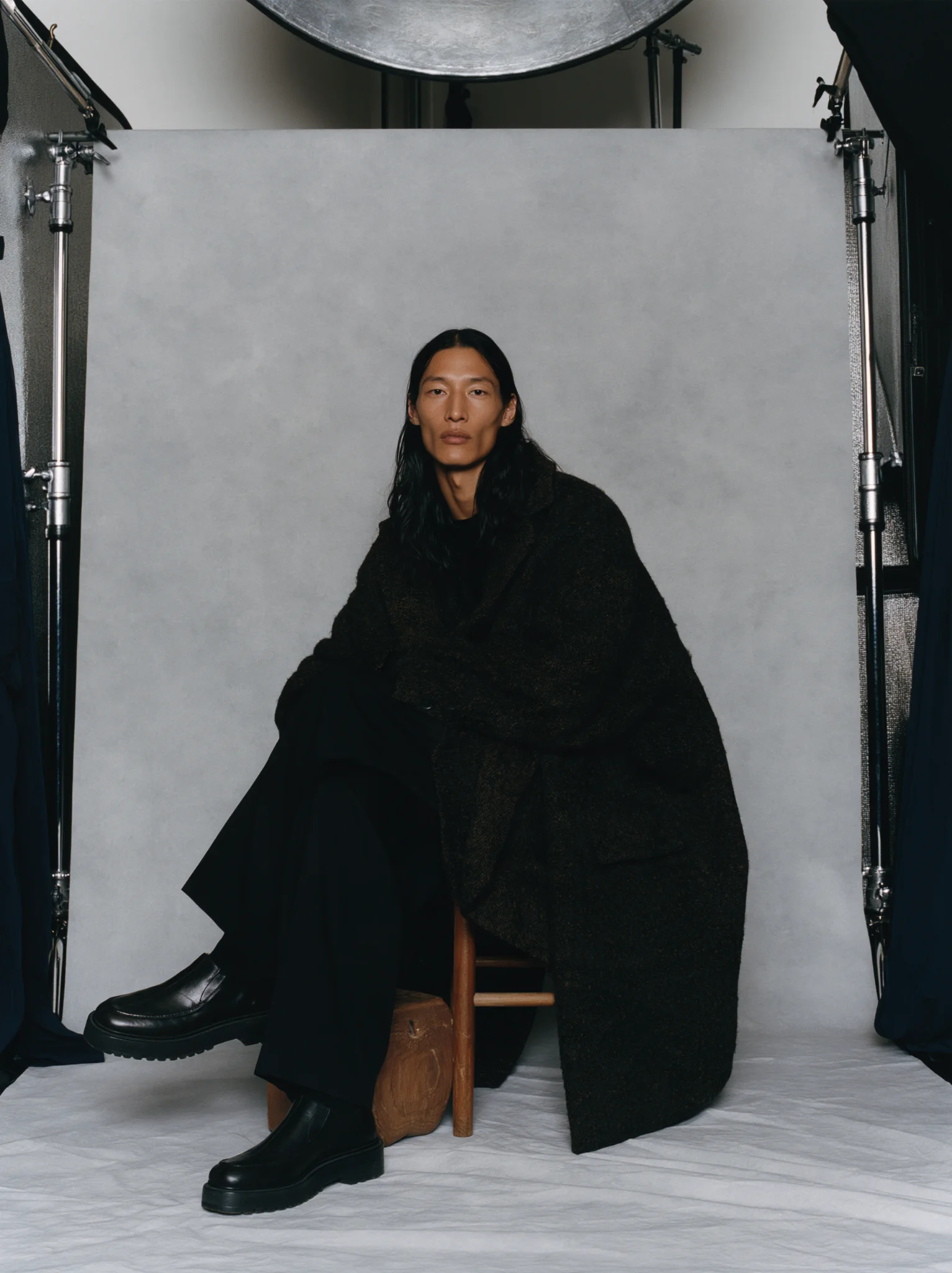 Minimalist menswear studio portrait prompt