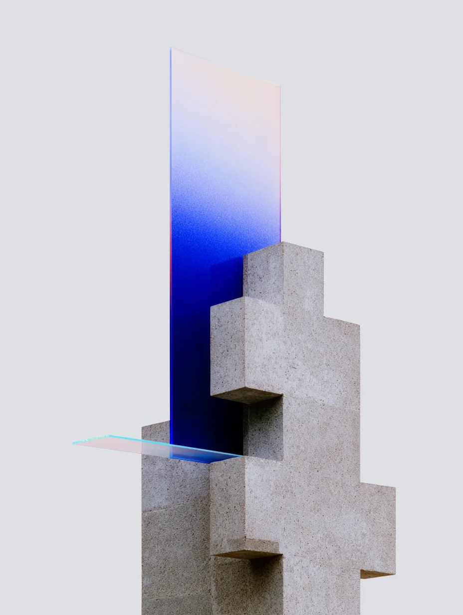 Minimalist brutalist architecture art prompt