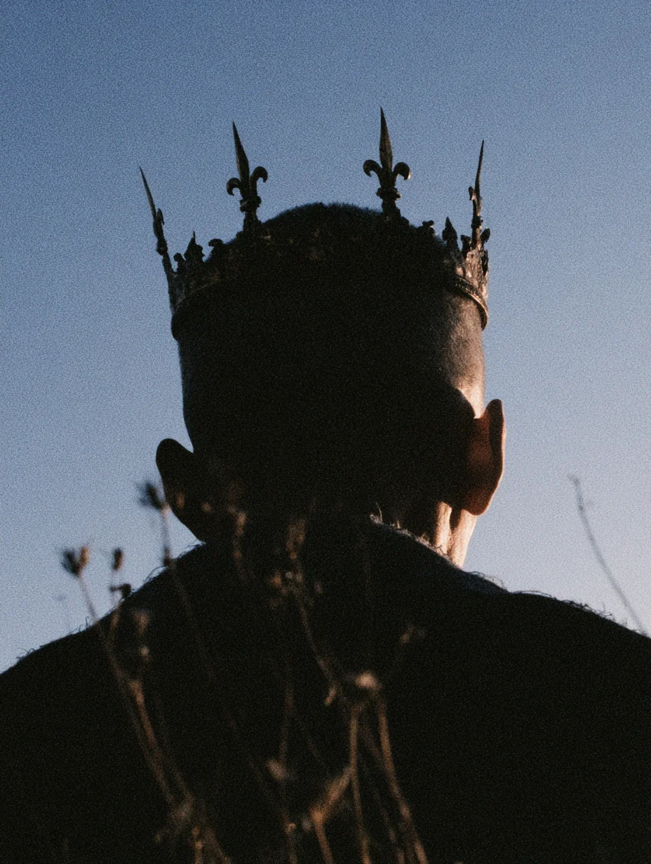 Moody regal silhouette portrait prompt