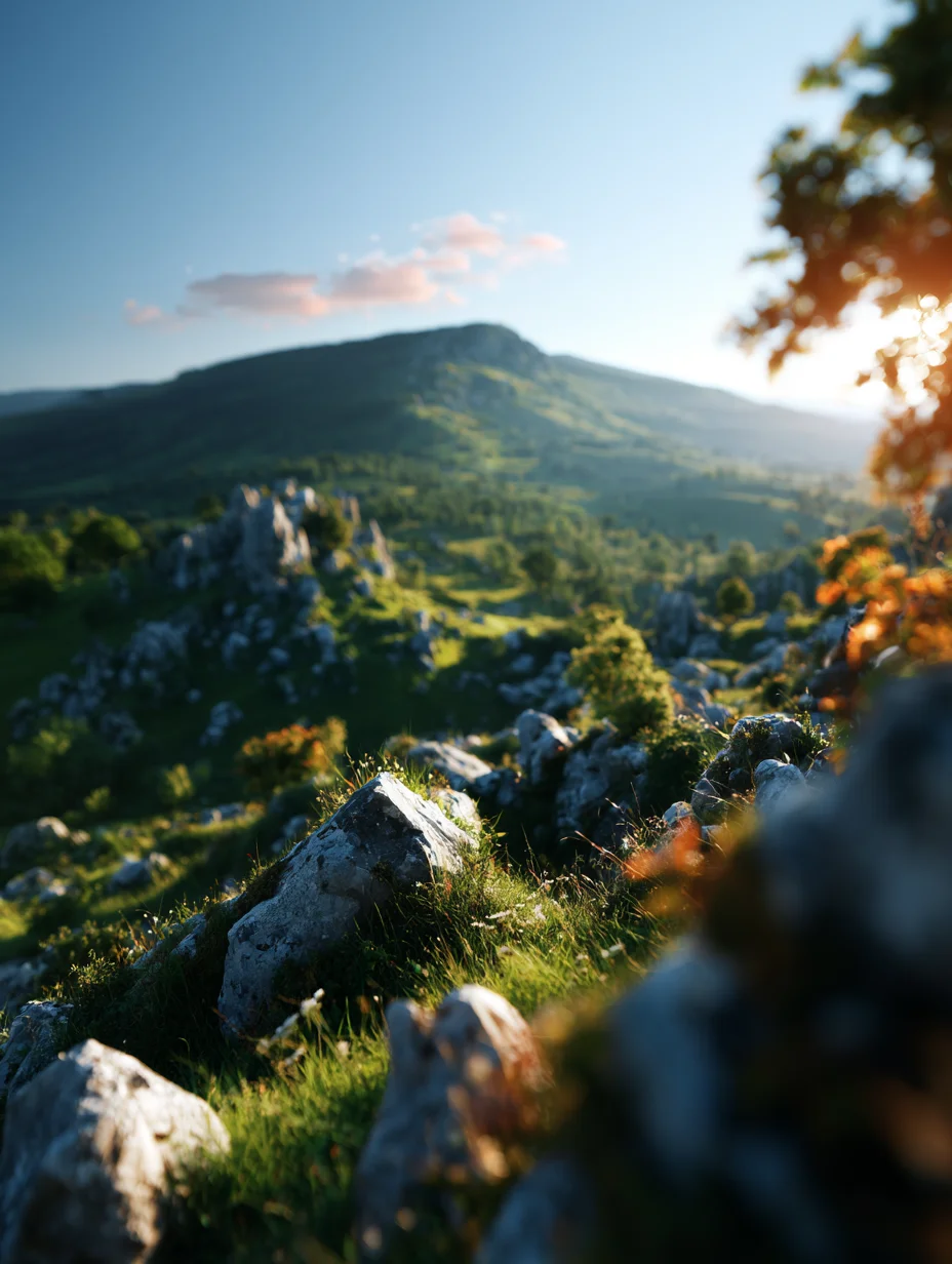Scenic mountain landscape photography prompt