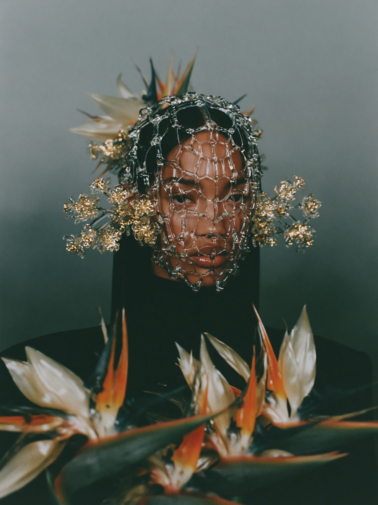 Surreal hyperrealistic fashion portrait prompt