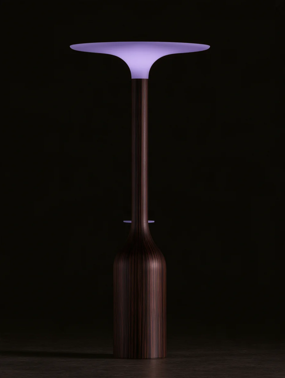 Minimalist sculptural floor lamp prompt