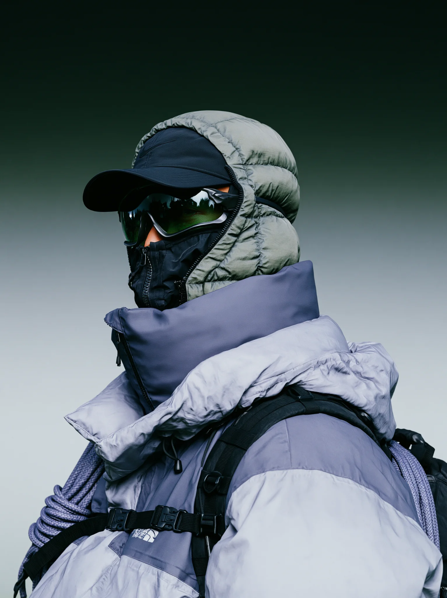 Hyperrealistic gorpcore winter fashion prompt