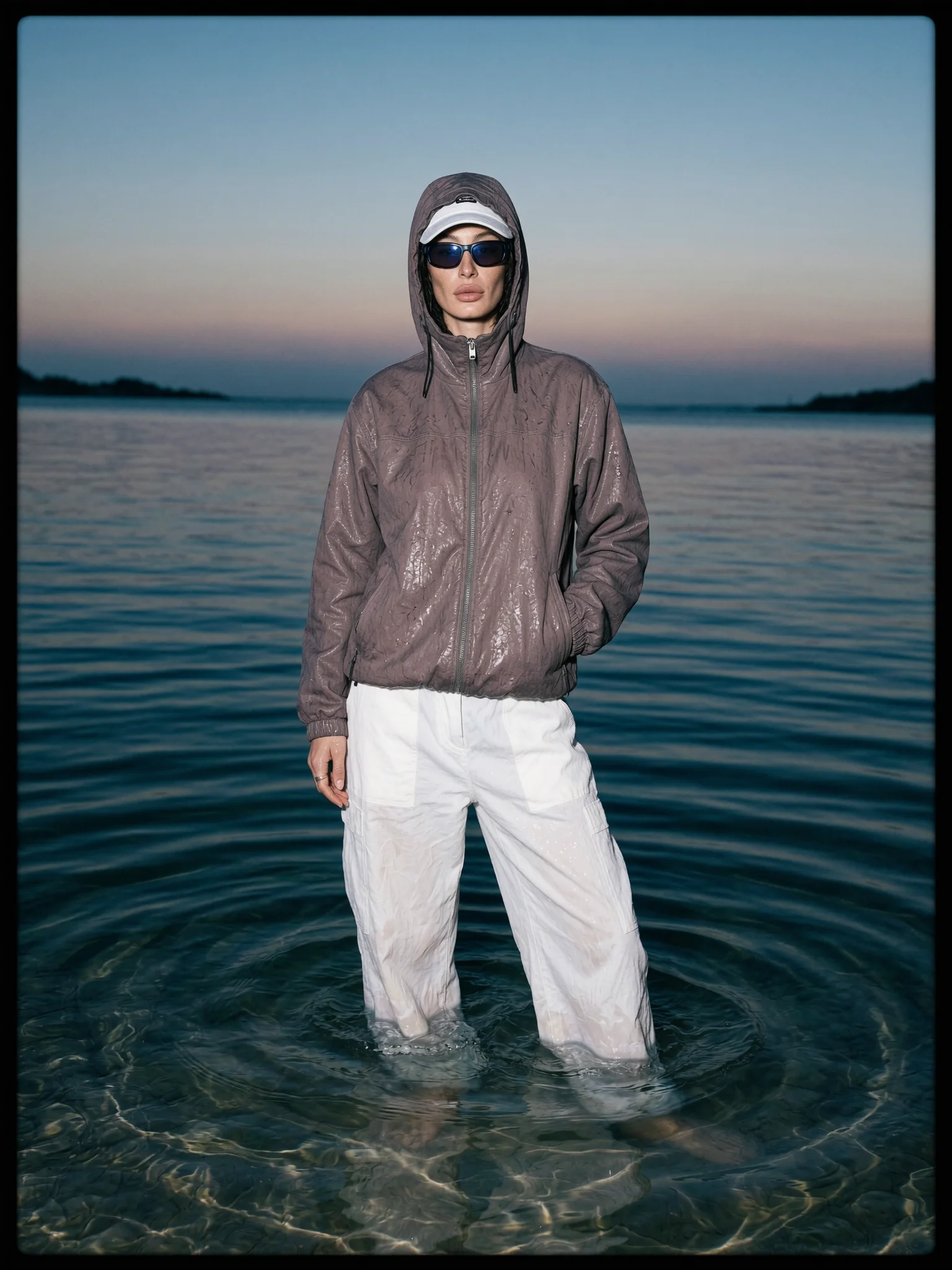 Minimalist beachwear fashion editorial prompt