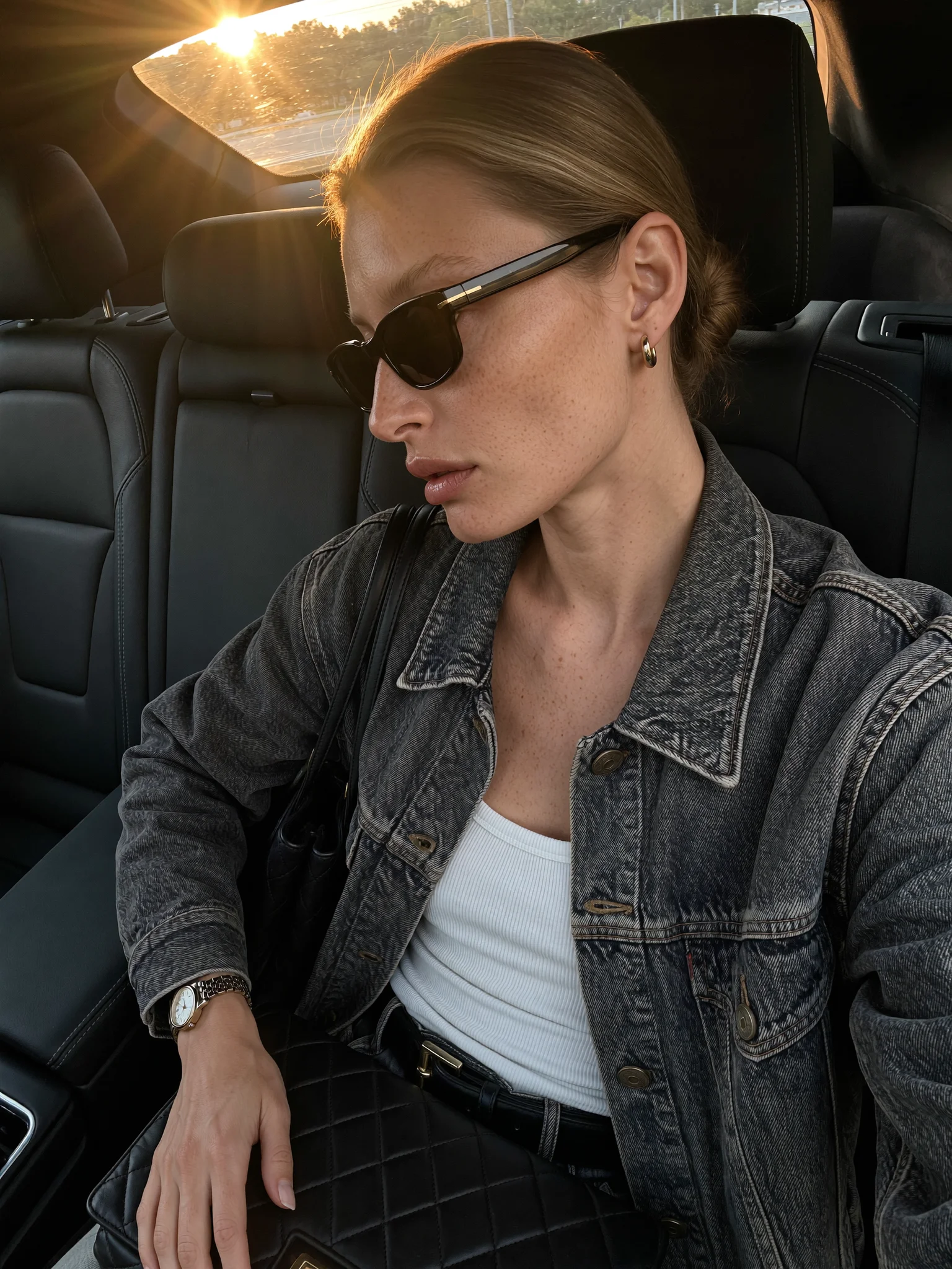 Casual luxury car selfie portrait prompt