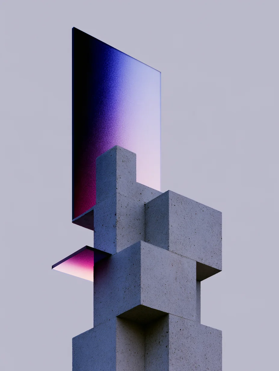 Surreal minimalist architecture sculpture prompt
