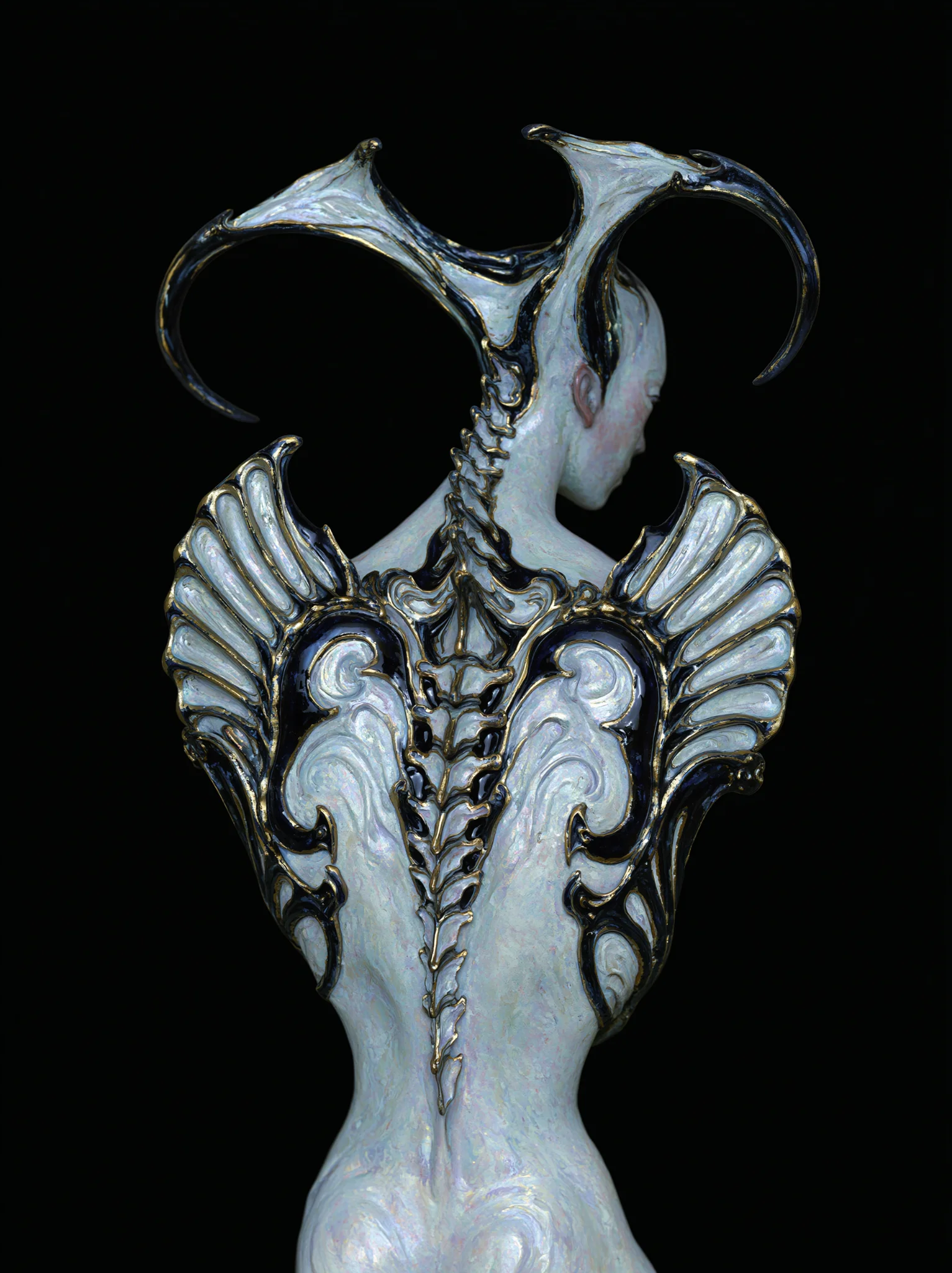 Sculptural alien humanoid fantasy prompt