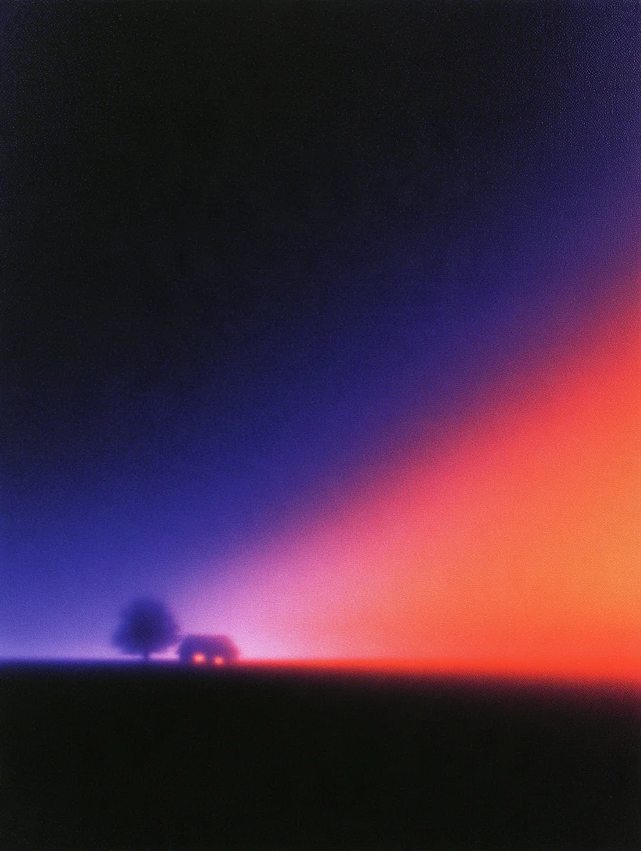 Minimalist gradient sunset landscape prompt