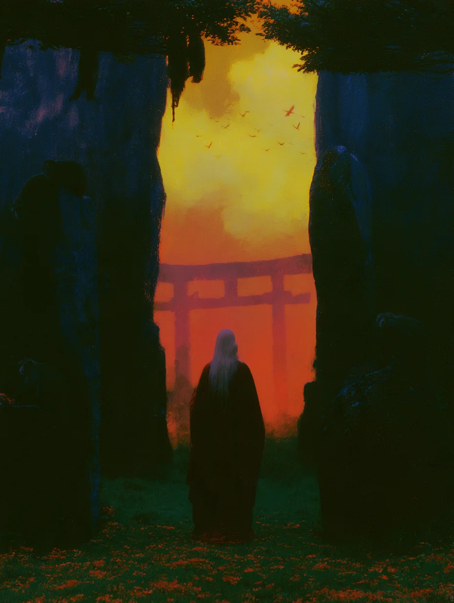 Mystical asian gateway landscape prompt