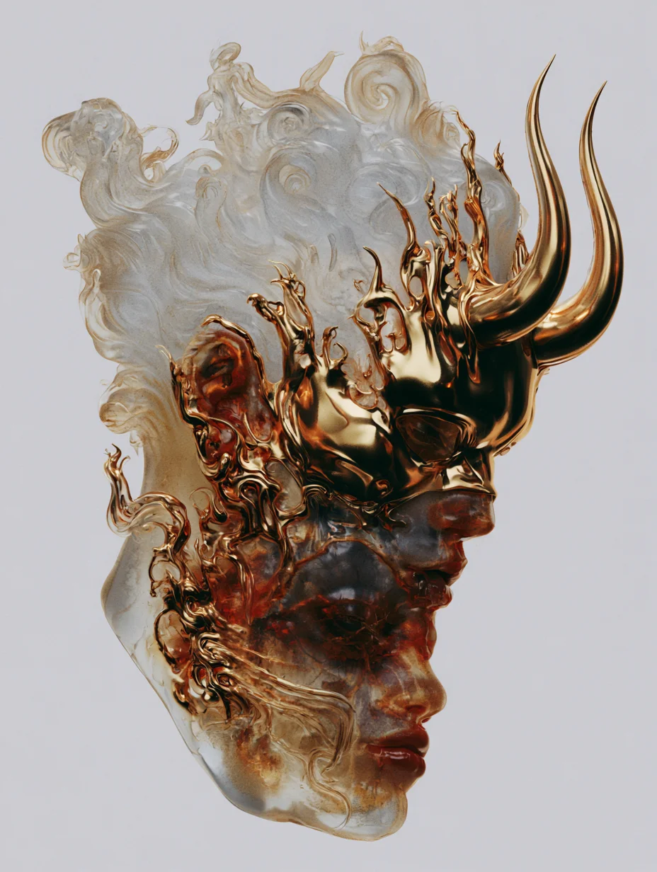 Mythological creature glass sculpture prompt