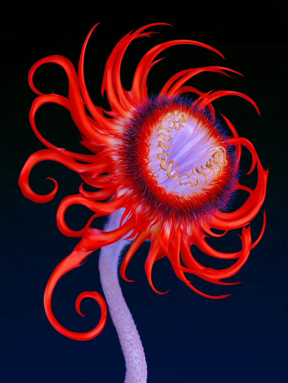 Surreal macro botanical flower prompt
