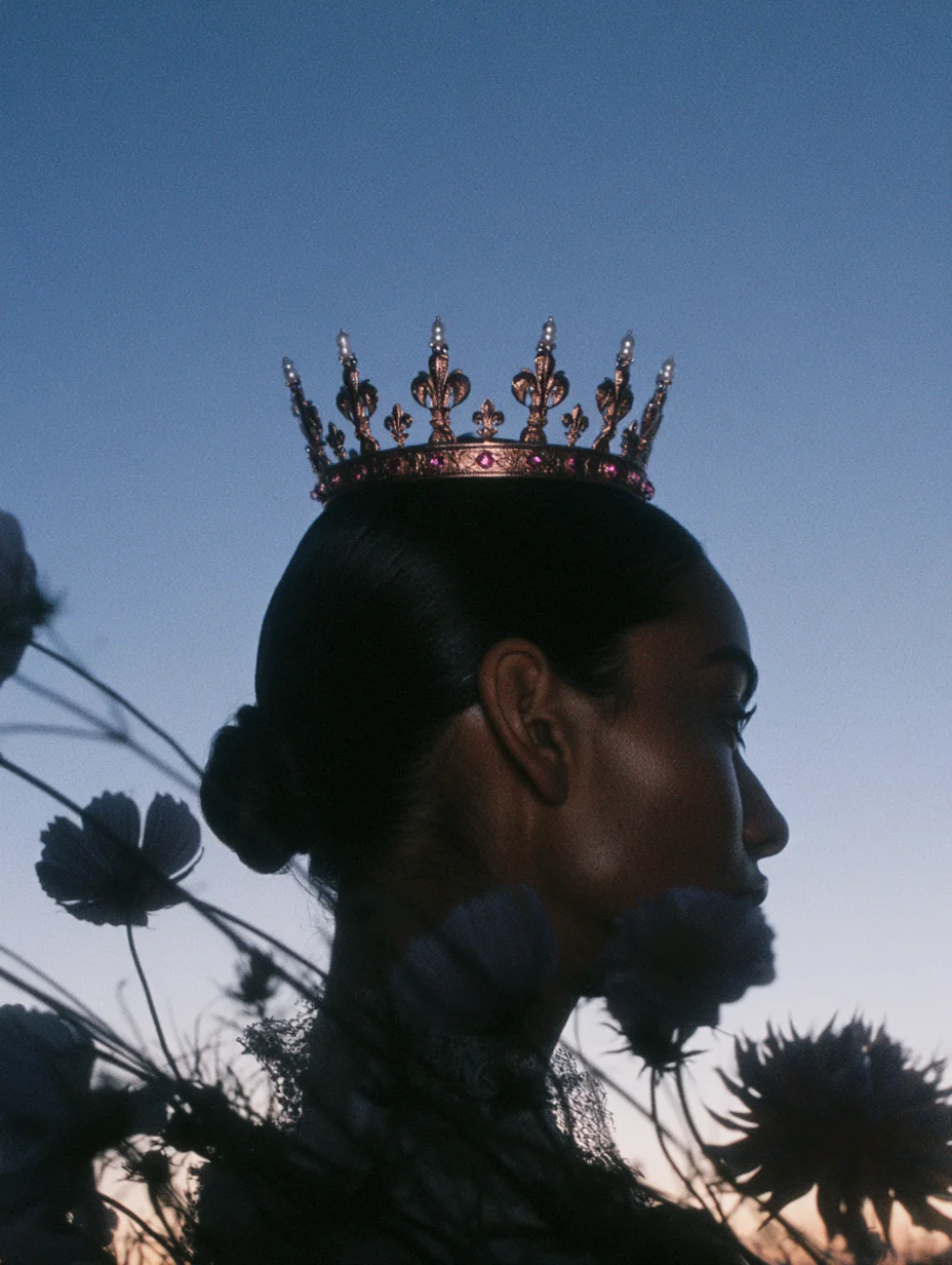 Regal editorial crown portrait prompt