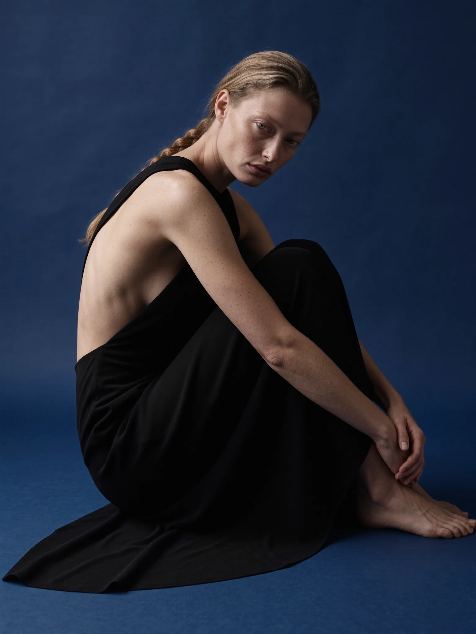 Moody conceptual fashion portrait prompt