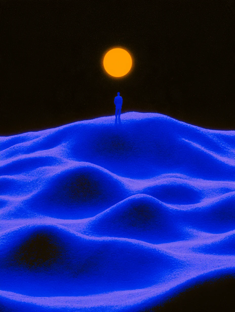 Surreal minimalist landscape prompt