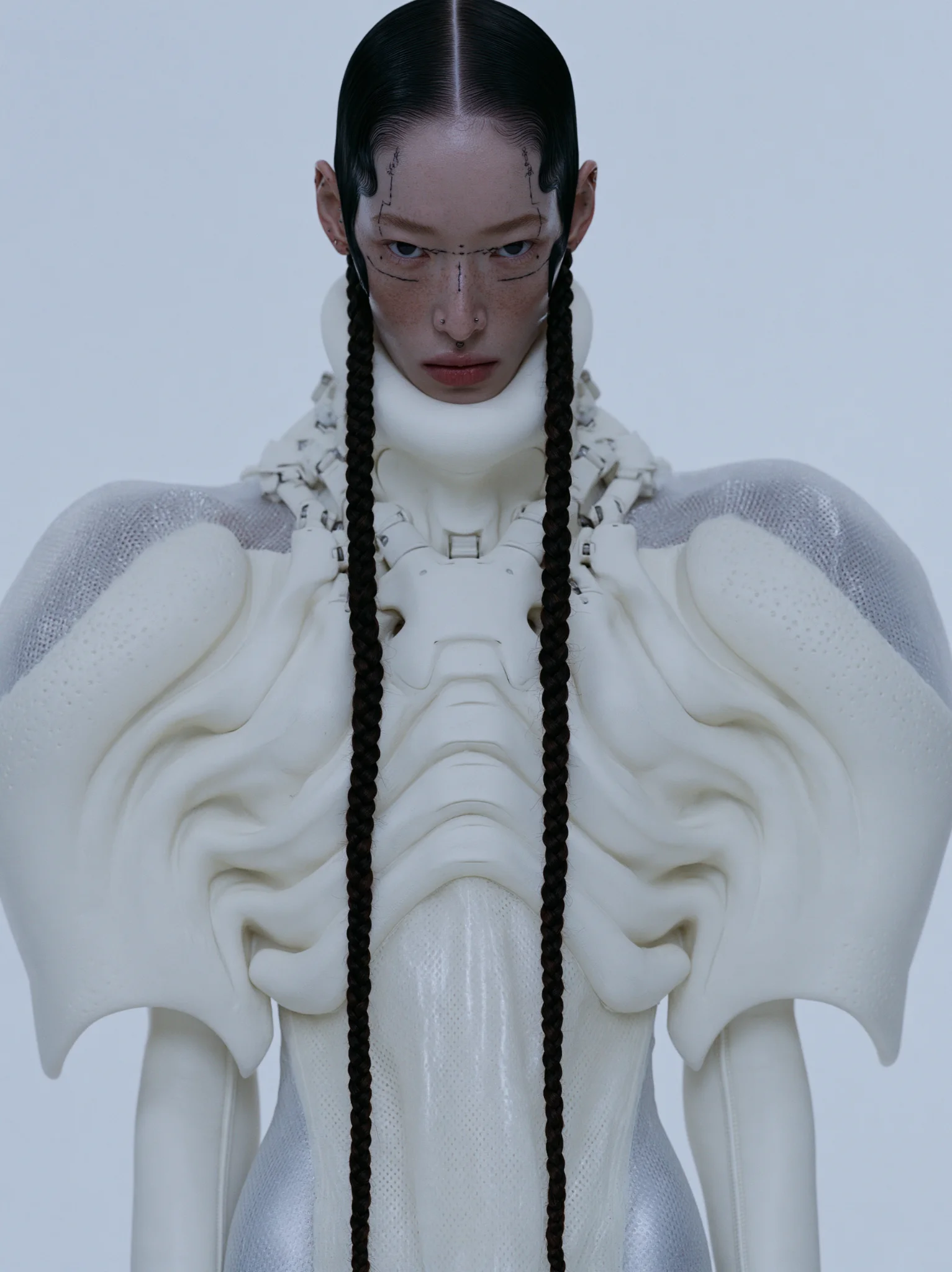 Surrealist hyperrealistic fashion portrait prompt
