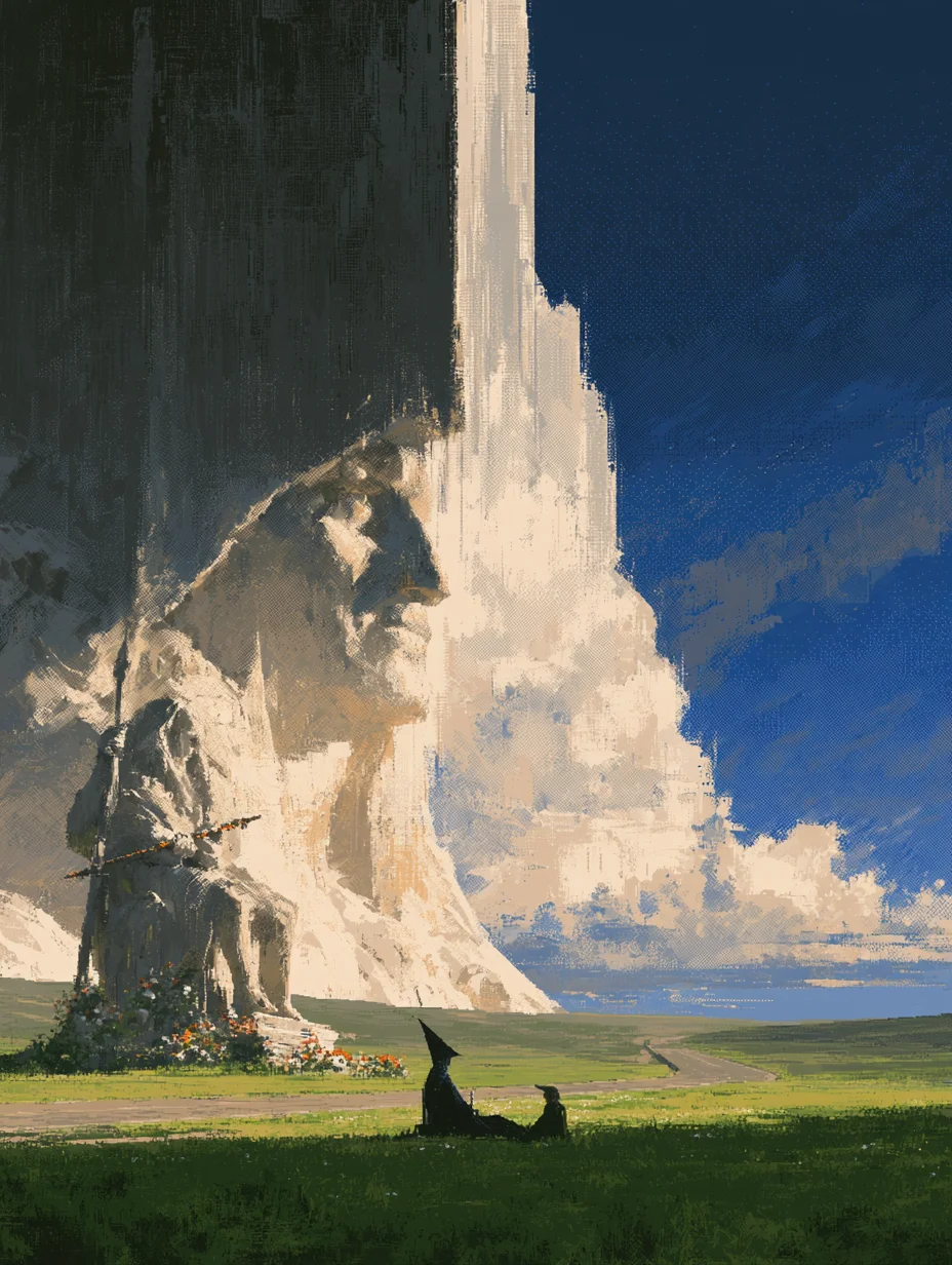 Pixel art fantasy landscape prompt