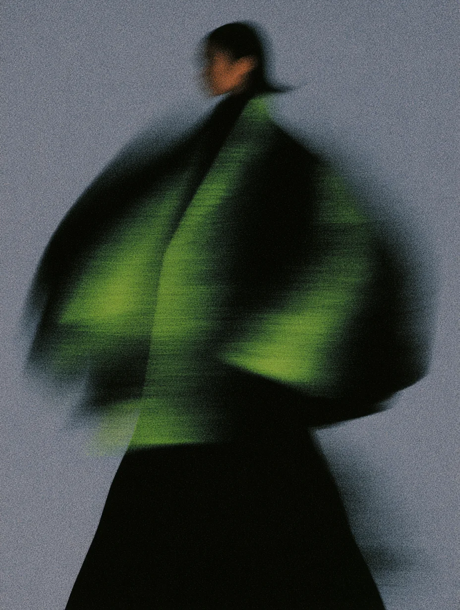 Blurred neon fashion silhouette prompt