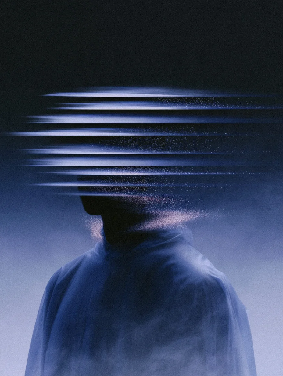 Surreal glitch digital portrait prompt
