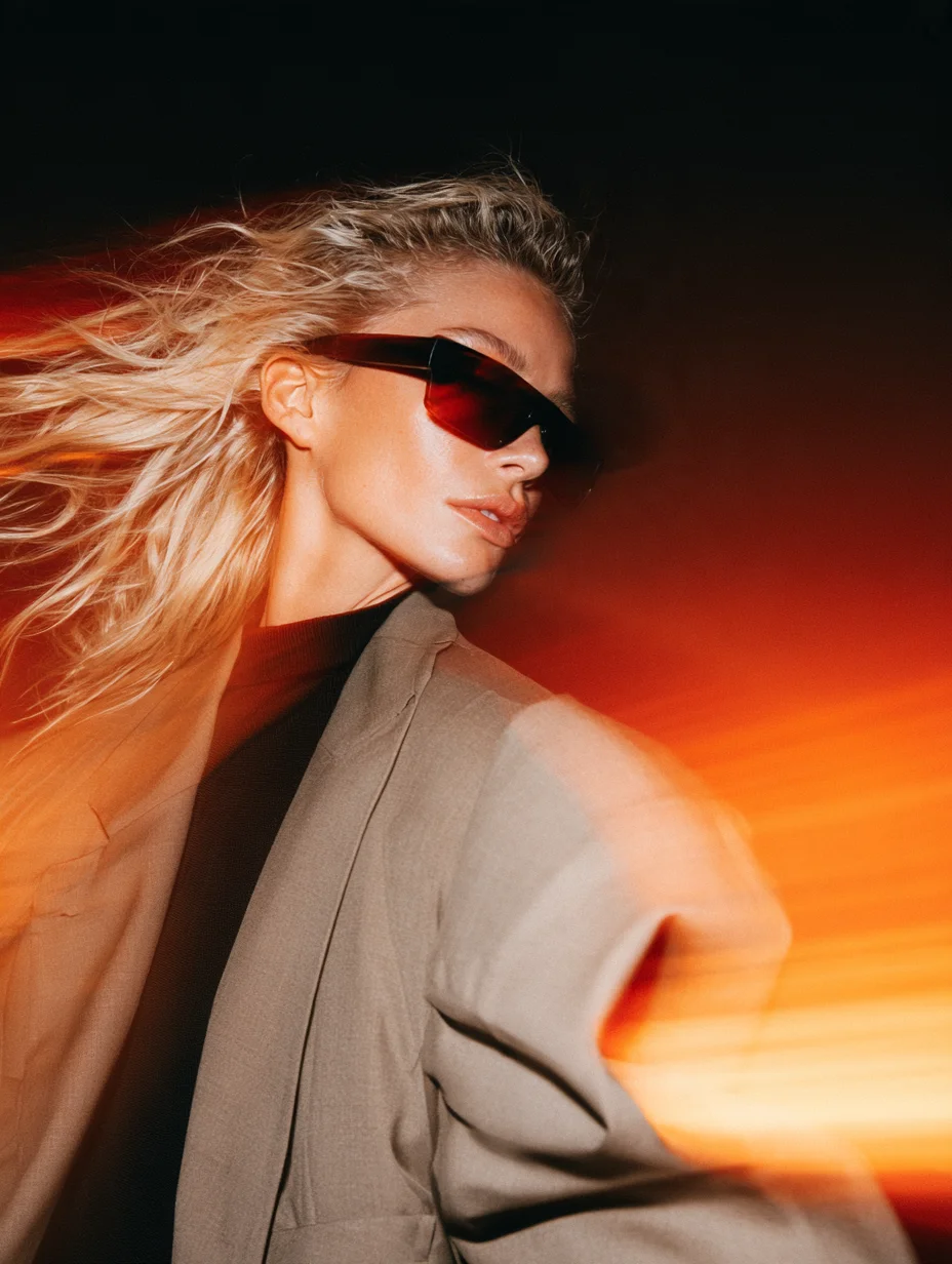 Dramatic editorial fashion portrait prompt