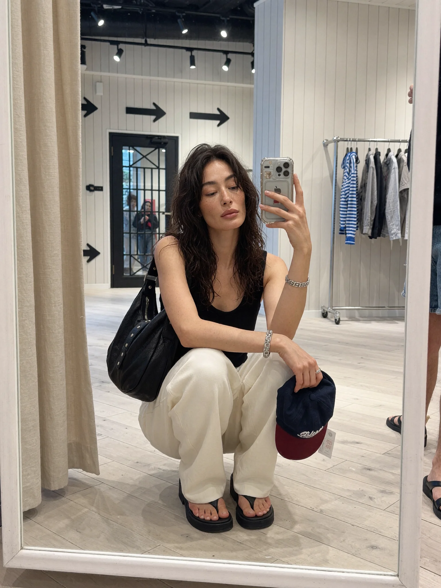 Casual retail mirror selfie prompt