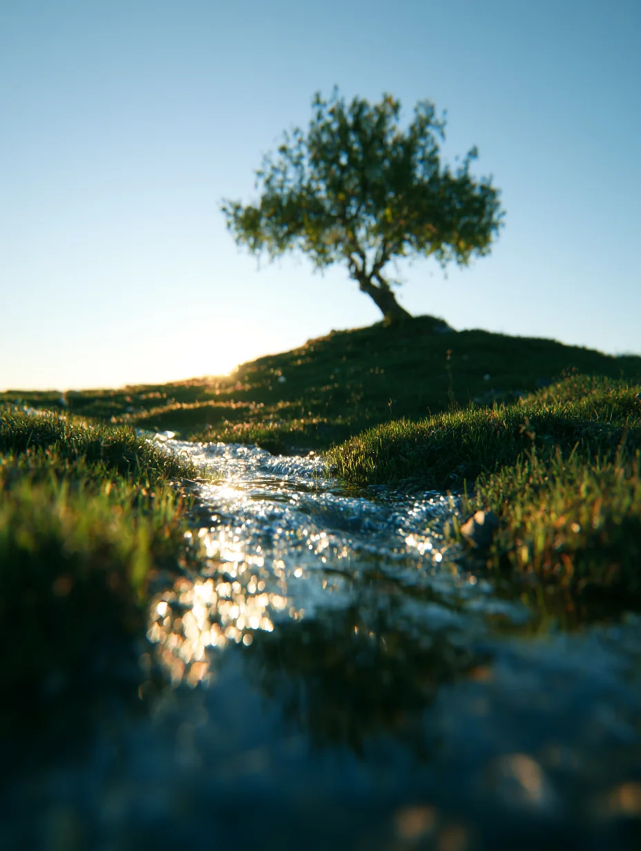 Serene landscape nature aesthetic prompt