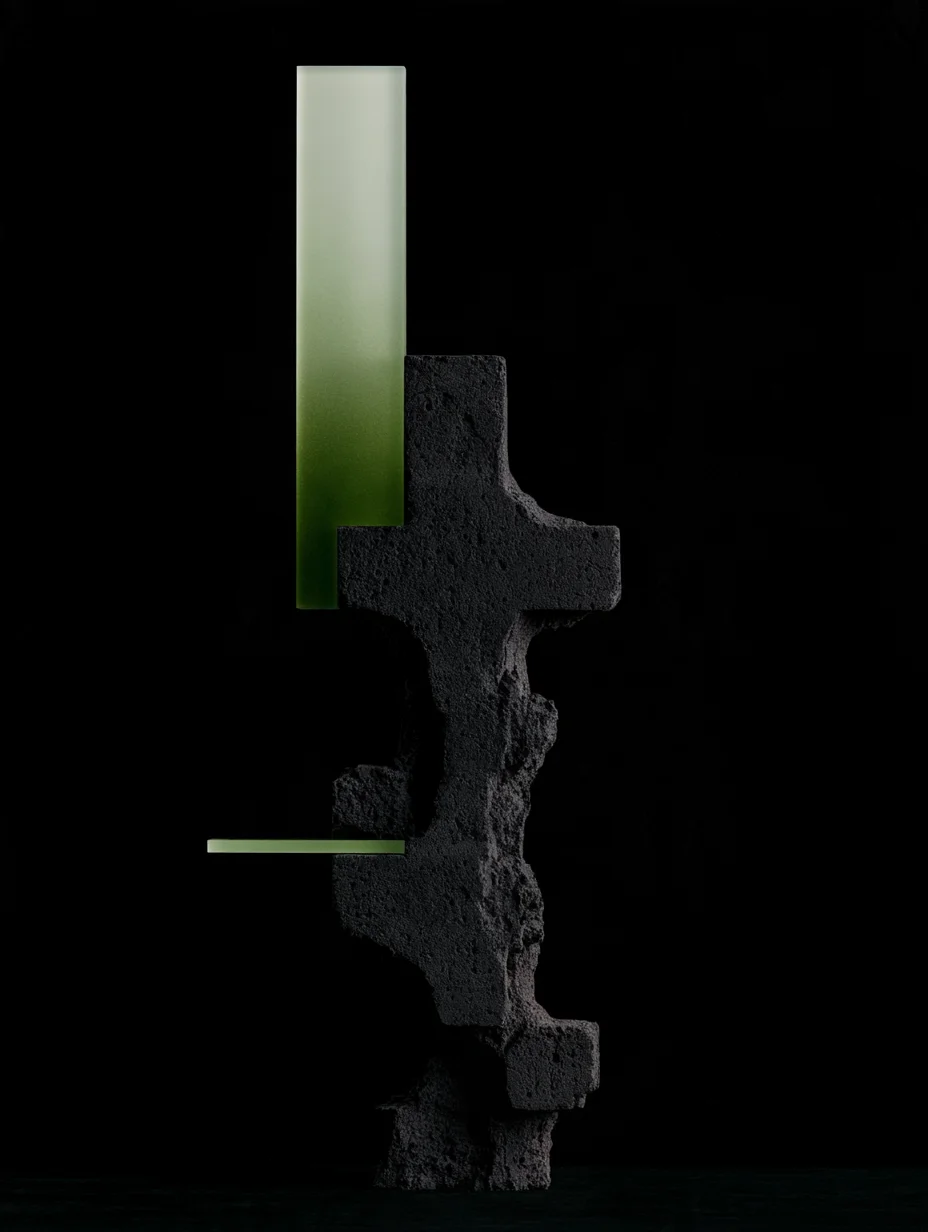 Minimalist stone sculpture architectural prompt