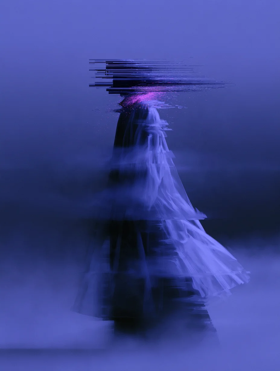 Surreal glitch portrait fashion prompt