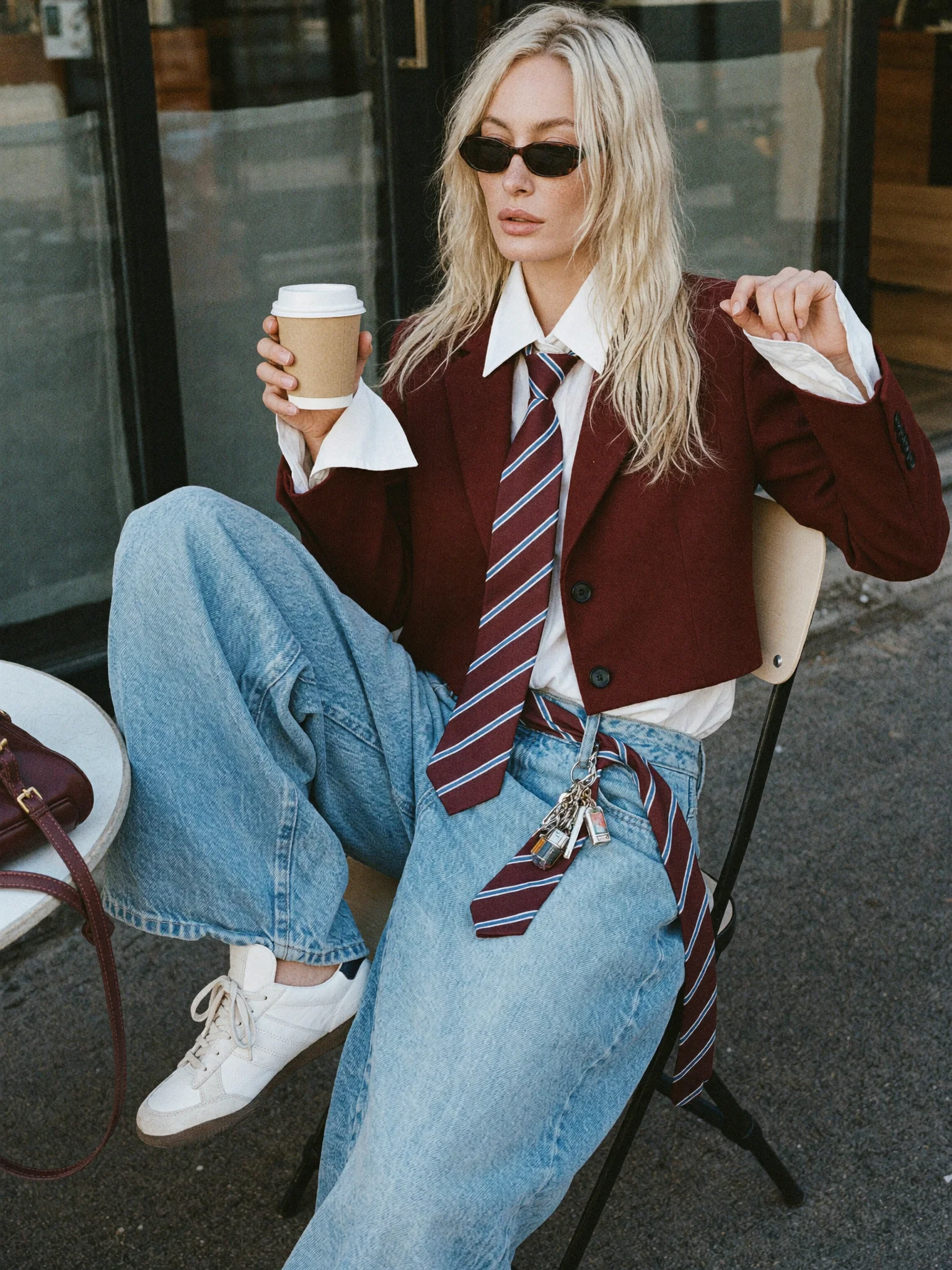 Preppy street style fashion prompt