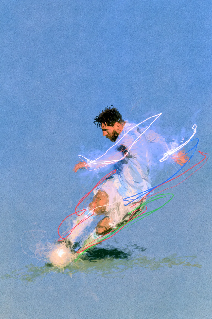 Minimalist expressive line art football prompt